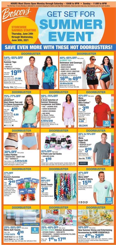 Boscov's (CT, DE, MD, NJ, NY, PA) Weekly Ad Flyer June 24 to June 30