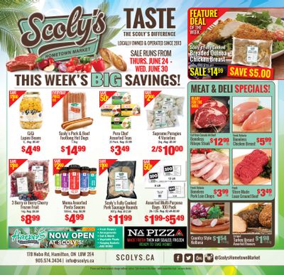 Scoly's Hometown Market Flyer June 24 to 30