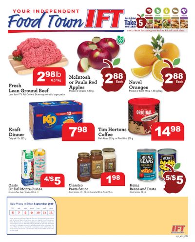 IFT Independent Food Town Flyer September 6 to 12