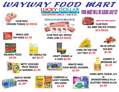 WayWay Food Mart Flyer June 25 to July 1