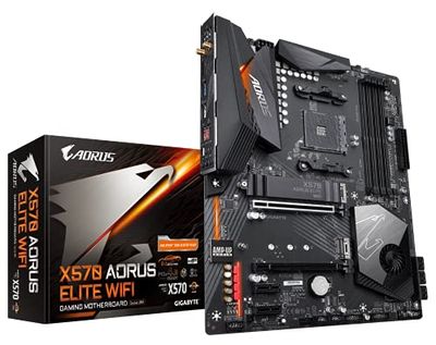 GIGABYTE X570 AORUS Elite Wi-Fi (AMD Ryzen 3000/X570/ATX/PCIe4.0/DDR4/Intel Dual Band 802.11AC Wi-Fi/Front USB Type-C/RGB Fusion 2.0/M.2 Thermal Guard/Gaming Motherboard) $208.98 (Reg $259.00)