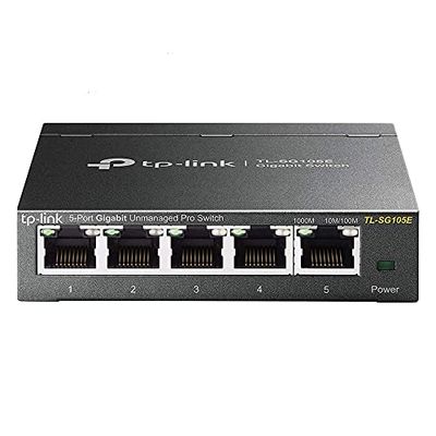 TP-Link 5-Port Gigabit Ethernet Easy Smart Switch | Unmanaged Pro | Plug and Play | Desktop | Sturdy Metal w/Shielded Ports | Limited Lifetime Replacement (TL-SG105E) $24.99 (Reg $44.99)
