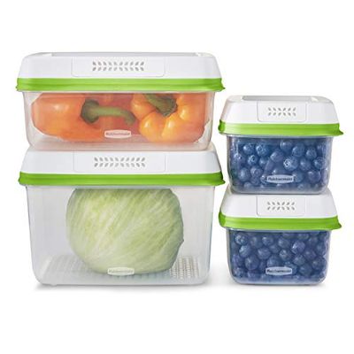 Rubbermaid FreshWorks Produce Saver, Medium and Large Storage Containers, 8-Piece Set, Clear $45.6 (Reg $50.17)