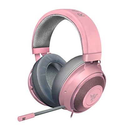 Razer Kraken Gaming Headset: Lightweight Aluminum Frame - Retractable Cardioid Mic - For PC, PS4, Nintendo Switch - 3.5 mm Headphone Jack - Quartz Pink $69.99 (Reg $119.99)