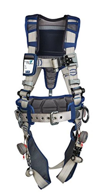 3M DBI-SALA 1112535 Exofit STRATA, Aluminum Back/Side D-Rings, Tri-Lock Revolver QC Buckles with Sewn in Hip Pad/Belt, Small, Blue/Gray $679.62 (Reg $730.30)