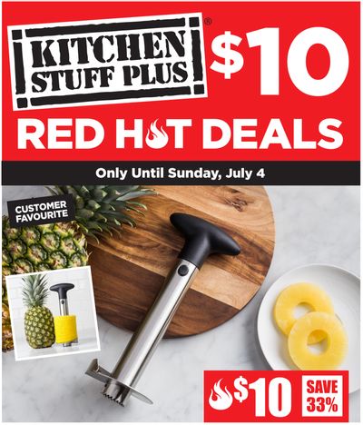 Kitchen Stuff Plus Canada Red Hot Deals: $10 Deals, Save 60% on Contour Glass Digital Bathroom Scale + More Flyer’s Offers