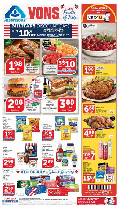 Albertsons (CA, ID, LA, MT, OR, TX, WA) Weekly Ad Flyer June 30 to July 6