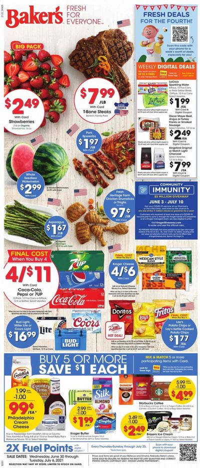 Baker's (NE) Weekly Ad Flyer June 30 to July 6