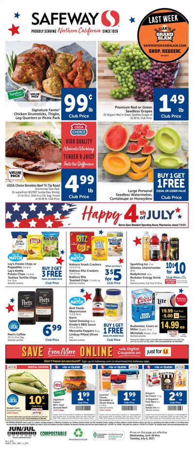 Safeway (AZ, CA, CO, HI, MD, NE, OR, VA, WA) Weekly Ad Flyer June 30 to July 6