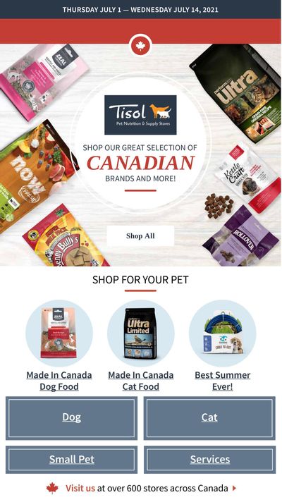 Tisol Pet Nutrition & Supply Stores Flyer July 1 to 14