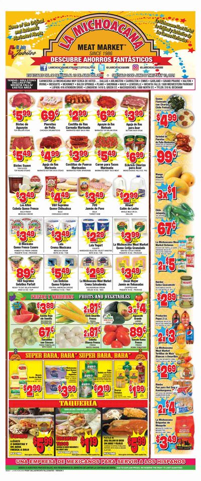 La Michoacana Meat Market (TX) Weekly Ad Flyer June 30 to July 13