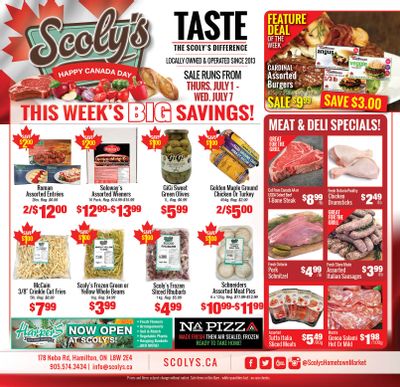 Scoly's Hometown Market Flyer July 1 to 5