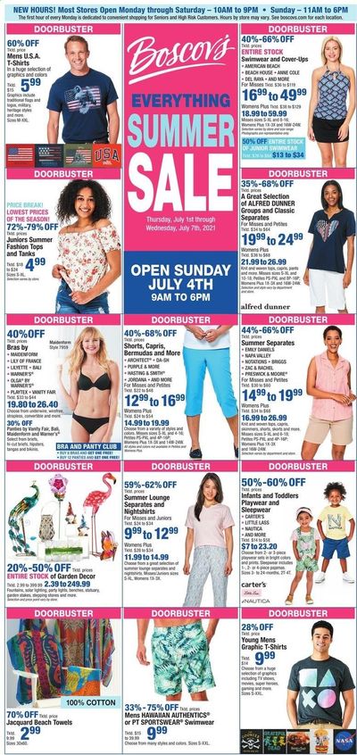 Boscov's (CT, DE, MD, NJ, NY, PA) Weekly Ad Flyer July 1 to July 7 Boscov's (CT, DE, MD, NJ, NY, PA) Weekly Ad Flyer July 1 to July 7