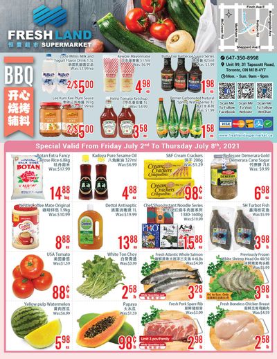 FreshLand Supermarket Flyer July 2 to 8