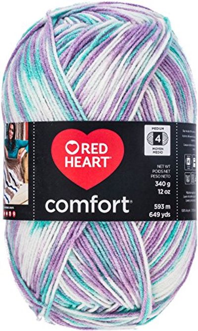 Red Heart E707D.4109 Comfort Yarn, Violet Mint Print $9.97 (Reg $18.99)