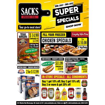 Sacks Food Co. Flyer July 2 and 3