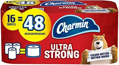 Charmin Ultra Strong Toilet Paper, 16 Triple Roll Bath Tissue = 48 Regular Rolls $10.97 (Reg $14.97)