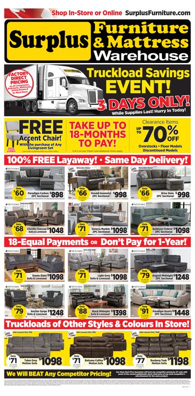 Surplus Furniture & Mattress Warehouse (Calgary, Edmonton) Flyer July 5 to 11