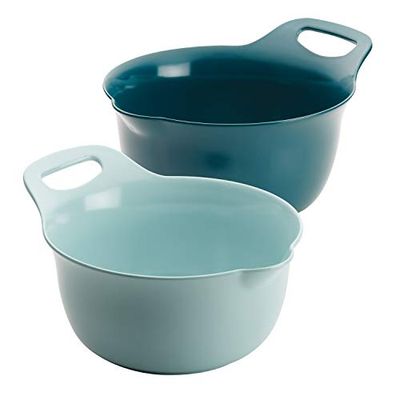 Rachael Ray Tools and Gadgets Nesting/Stackable Mixing Bowl Set with Pour Spouts and Handle - 2 and 3 Quarts, Light Blue and Teal $24.03 (Reg $41.59)