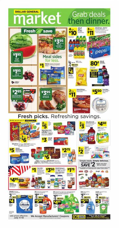 Dollar General (IN, OH) Weekly Ad Flyer July 4 to July 10