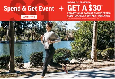 Sport Chek Canada Spend & Get Event: Get $30 Promotional Card or Online Coupon Code When You Spend $125.