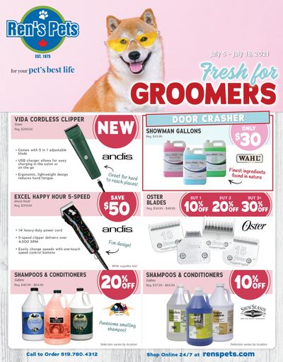 Ren's Pets Depot Fresh for Groomers Flyer July 5 to 18