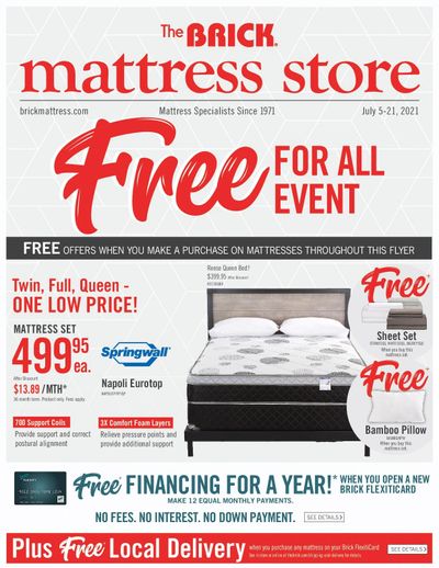 The Brick Mattress Store Flyer July 5 to 21