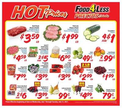 Food 4 Less (CA) Weekly Ad Flyer July 7 to July 13
