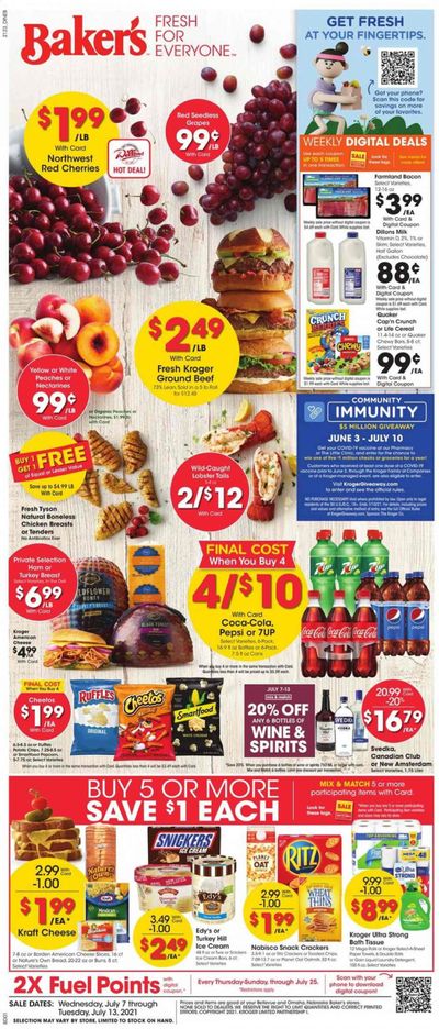 Baker's (NE) Weekly Ad Flyer July 7 to July 13