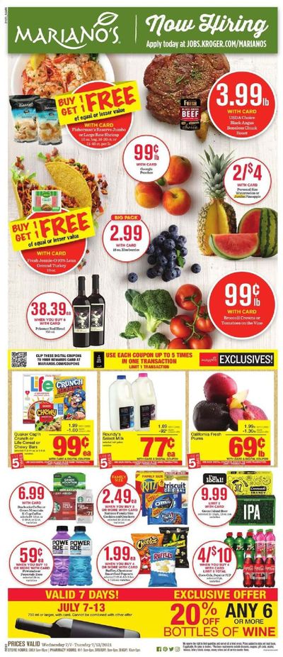 Mariano’s Weekly Ad Flyer July 7 to July 13