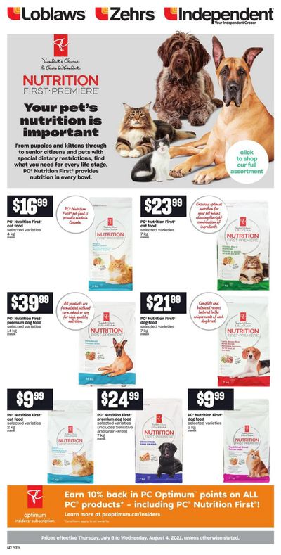 Loblaws (ON) PetBook July 8 to August 4