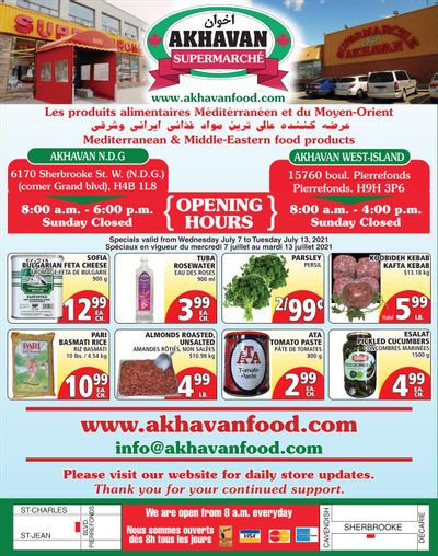 Akhavan Supermarche Flyer July 7 to 13