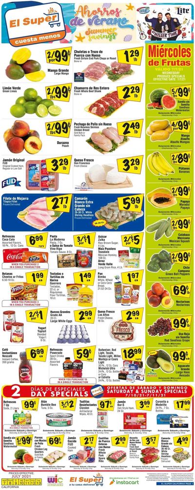 El Super (CA, NM, NV, TX) Weekly Ad Flyer July 7 to July 13