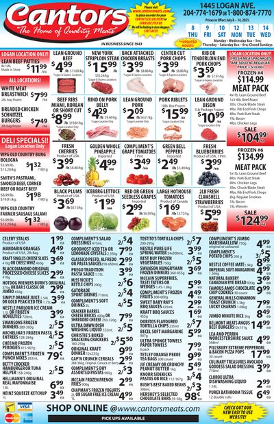 Cantor's Meats Flyer July 8 to 14