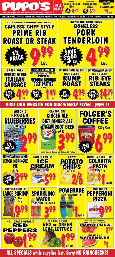 Pupo's Food Market Flyer July 8 to 14
