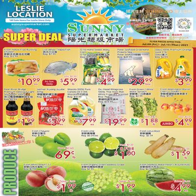 Sunny Supermarket (Leslie) Flyer July 9 to 15