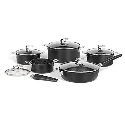 Starfrit The Rock 034710 Space-Saving 12-Piece Set with T-Lock Detachable Handle (034710-001-0000) $127.5 (Reg $169.97)