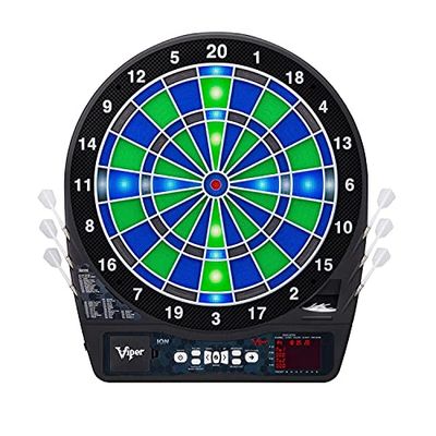 Viper Ion Electronic Dartboard, Illuminated Segments, Light Based Games, Green And Blue Segment Colors, Ultra Thin Spider For Increased Scoring Area, Target Tested Tough Segment For Enhanced Durability, Number Of Games And Options $136.99 (Reg $196.80)