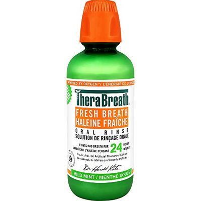 TheraBreath Fresh Breath Oral Rinse - Mild Mint | Fights Bad Breath | Certified Vegan, Gluten-Free, & Kosher | 473ml $8.99 (Reg $9.99)