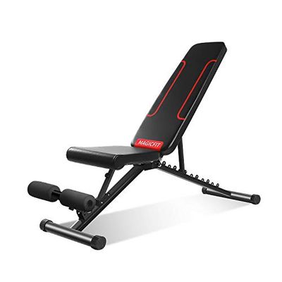 Magic Fit 7 Levels Foldable Weight Bench,Exercise Training Bench Adjustable Sit-up/Push Up Bench Workout for Home Gym 550LBS Weight Capacity $130 (Reg $179.99)