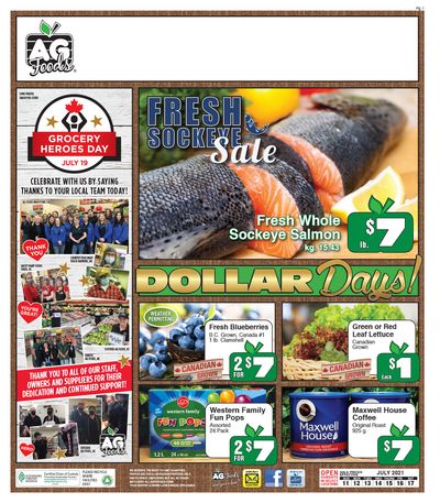 AG Foods Flyer July 11 to 17