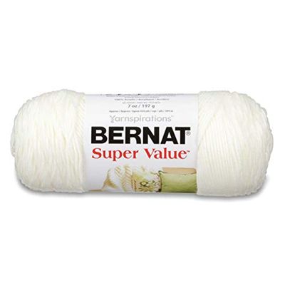 Bernat 16405307407 Super Value Yarn, Winter White, Single Ball, 1 - Pack $6.97 (Reg $12.72)
