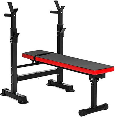 BalanceFrom RS 40 Adjustable Folding Multifunctional Workout Station Adjustable Olympic Workout Bench with Squat Rack, Black $119.68 (Reg $167.83)