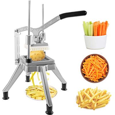 Happybuy Commercial Vegetable Fruit Chopper 1/4″ Blade Heavy Duty Professional Food Dicer Kattex French Fry Cutter Onion Slicer Stainless Steel for Tomato Peppers Potato Mushroom, Silver $133.31 (Reg $139.99)