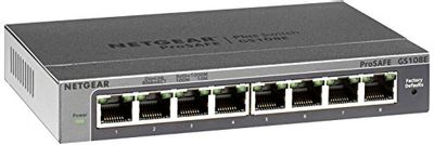 NETGEAR 8-Port Gigabit Ethernet Smart Managed Plus Switch (GS108Ev3) - Desktop, and ProSAFE Lifetime Protection $52.99 (Reg $79.27)