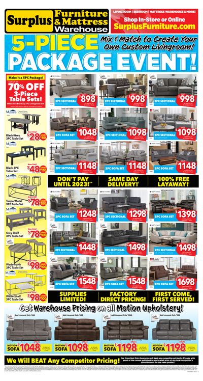 Surplus Furniture & Mattress Warehouse (Winnipeg) Flyer July 12 to August 1