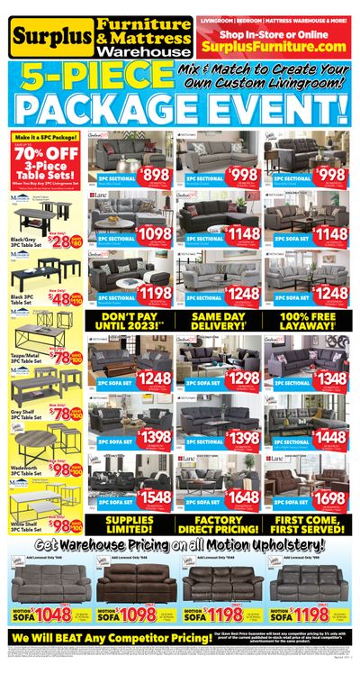 Surplus Furniture & Mattress Warehouse (Thunder Bay) Flyer July 12 to August 1
