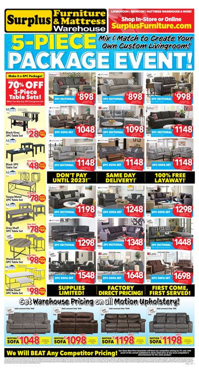Surplus Furniture & Mattress Warehouse (Sudbury) Flyer July 12 to August 1