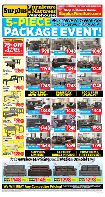 Surplus Furniture & Mattress Warehouse (St. John's) Flyer July 12 to August 1