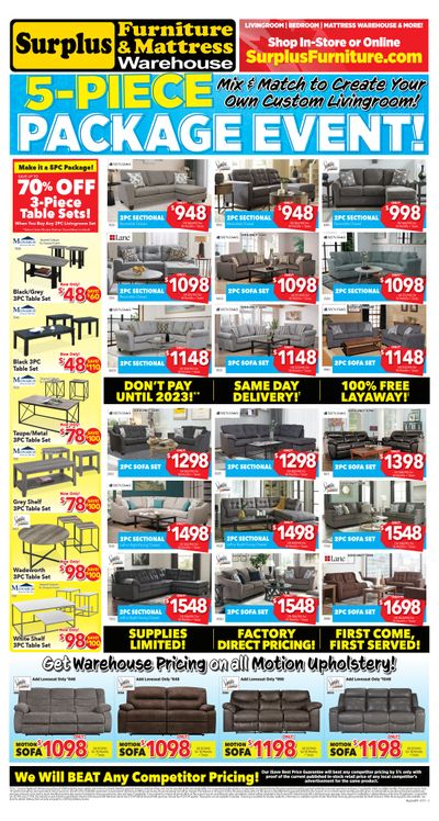 Surplus Furniture & Mattress Warehouse (Saskatoon) Flyer July 12 to August 1
